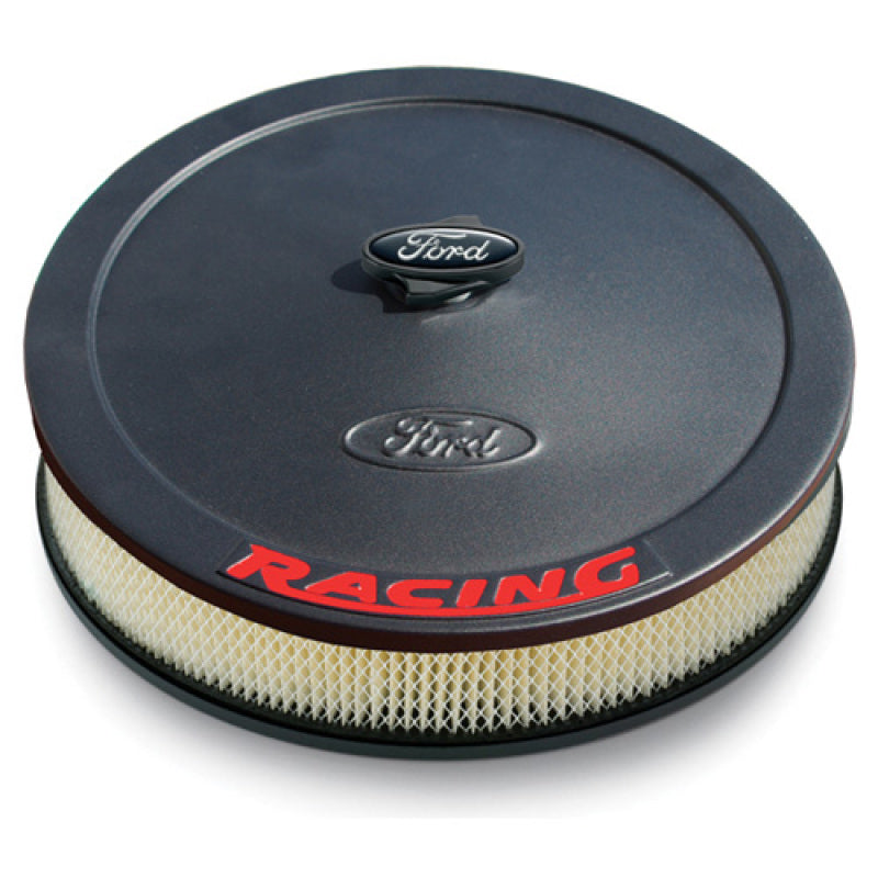 シボレー スクエアートラック レッド ブラックボンネット Ford Racing Air Cleaner Kit - Black Crinkle Finish w/ Red Emblem